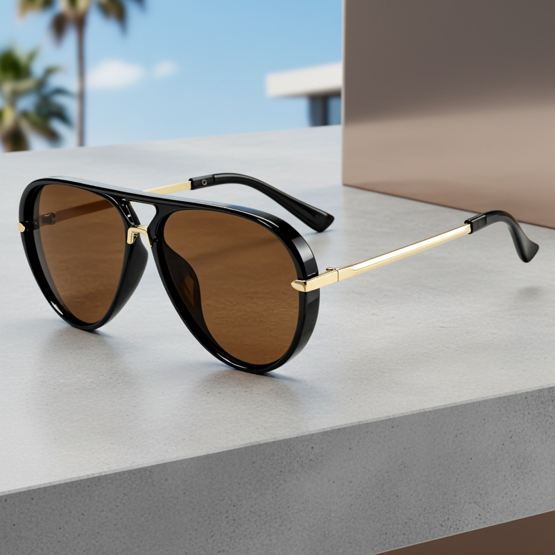 Stylish and versatile trendy oversized aviator sunglasses, new style.