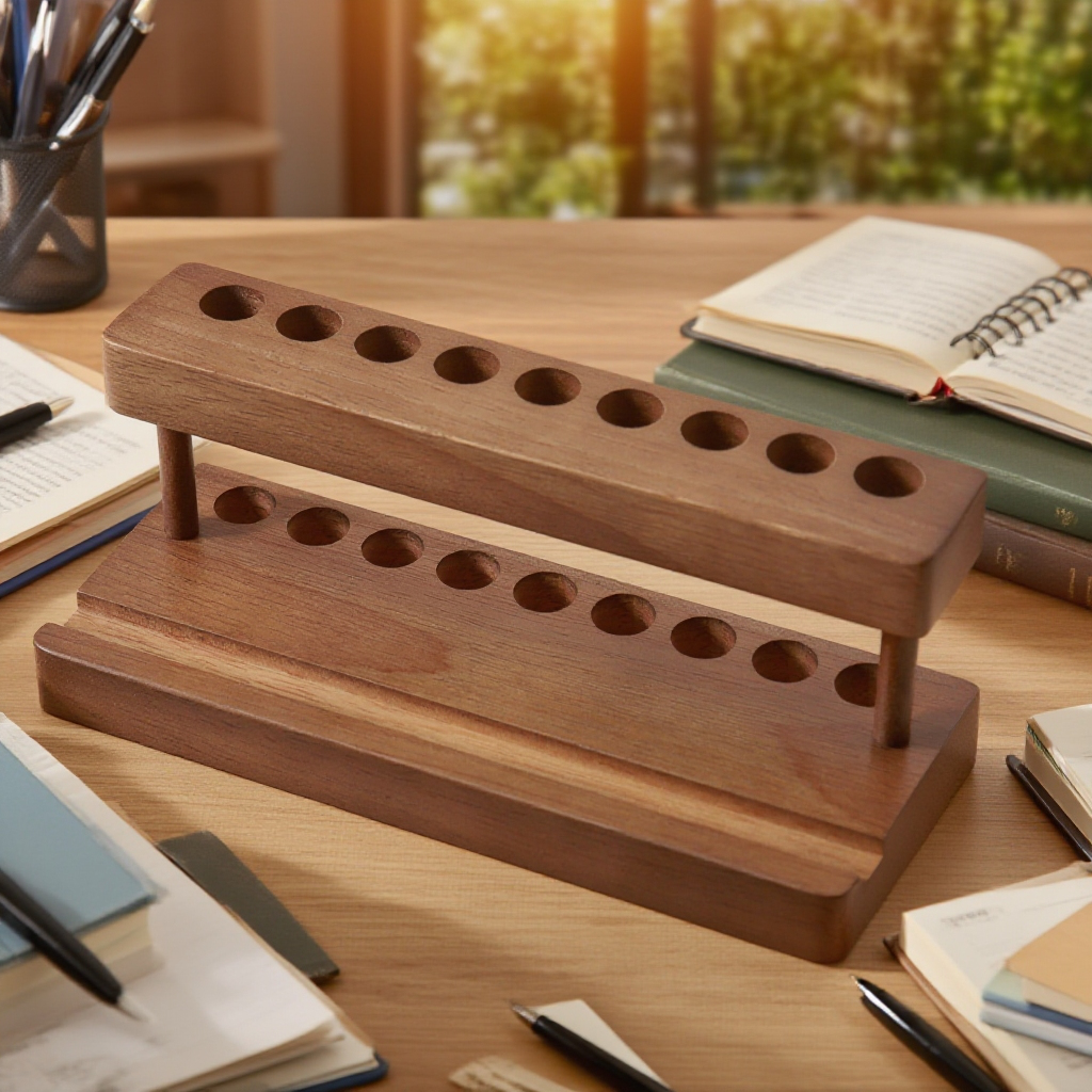 おしゃれな書斎インテリアとしての木製ペンホルダー