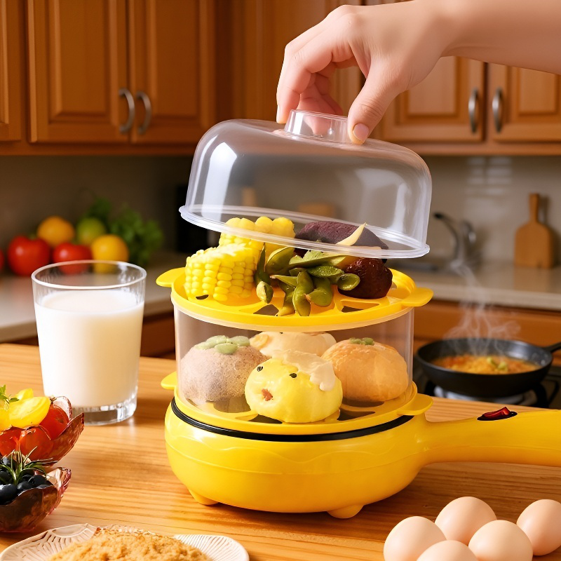 Mini cocina eléctrica para el hogar, antiadherente para hervir y freír huevos