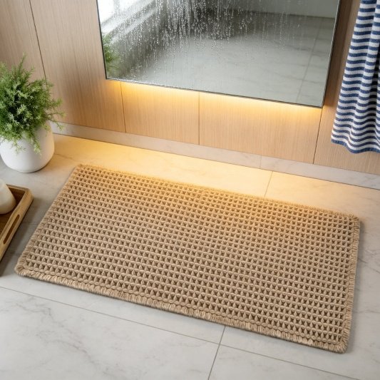 Tapete absorbente de agua, de secado rápido y antideslizante para baño y hogar