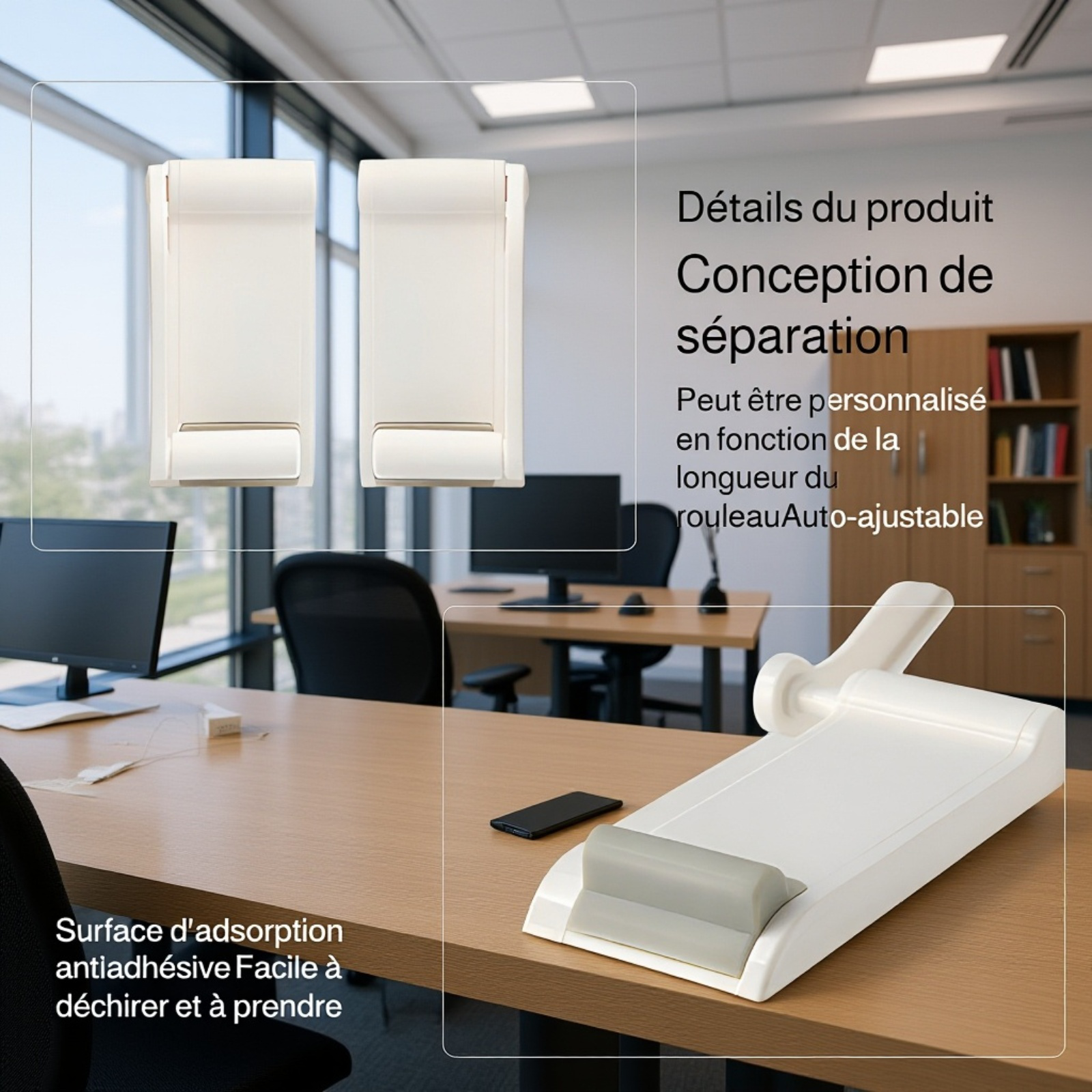 Porte-rouleaux magnétique pour essuie-tout, film alimentaire et serviettes jetables