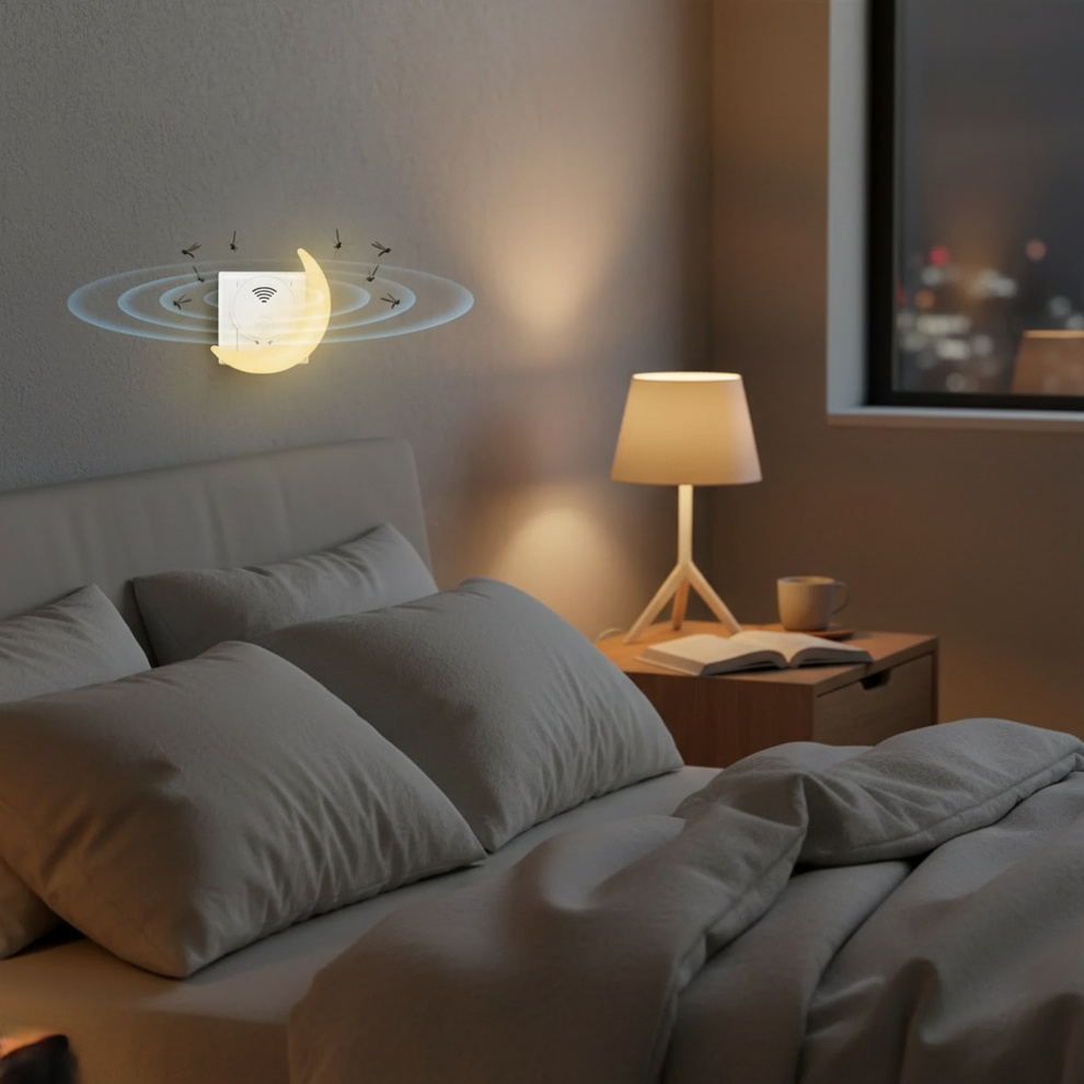 Ultrasonic mosquito repellent night light product overview