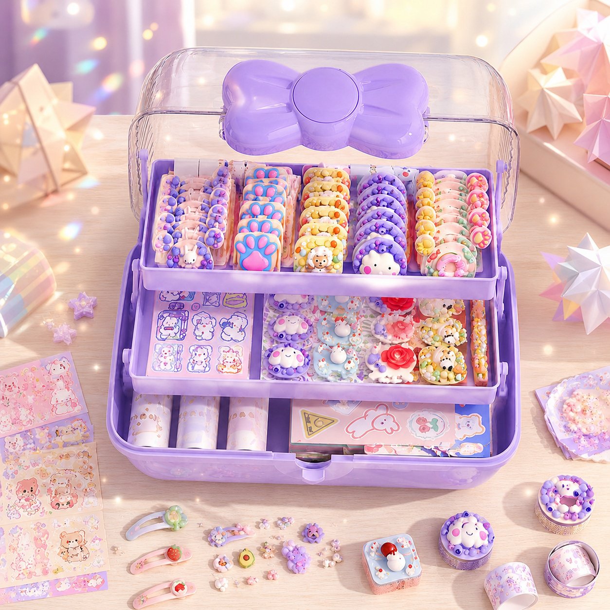 Hair Clip and Hair Accessories Storage Box on dressing table