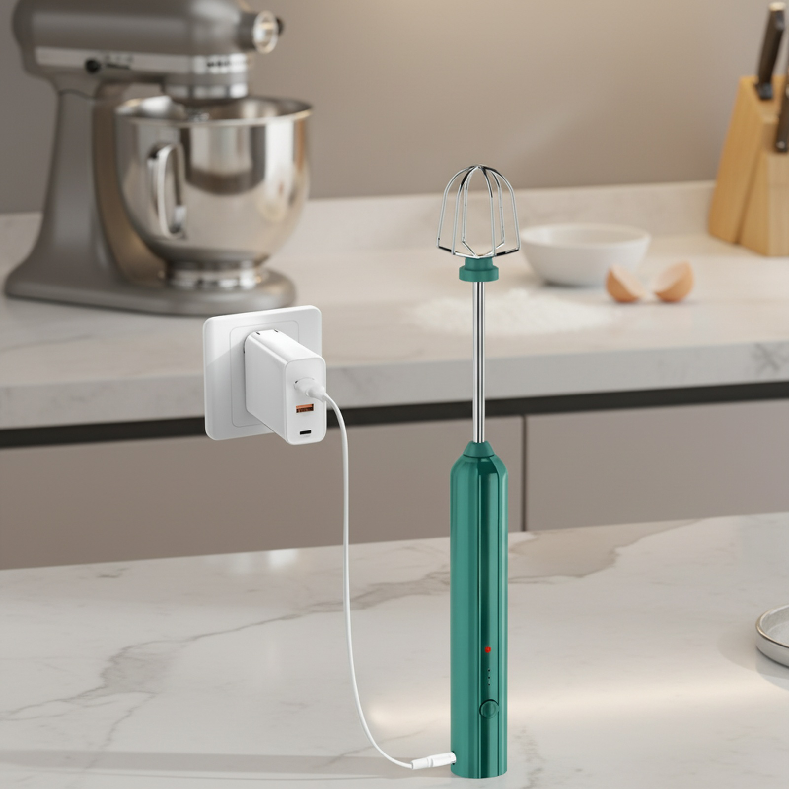 Portable egg beater for home baking