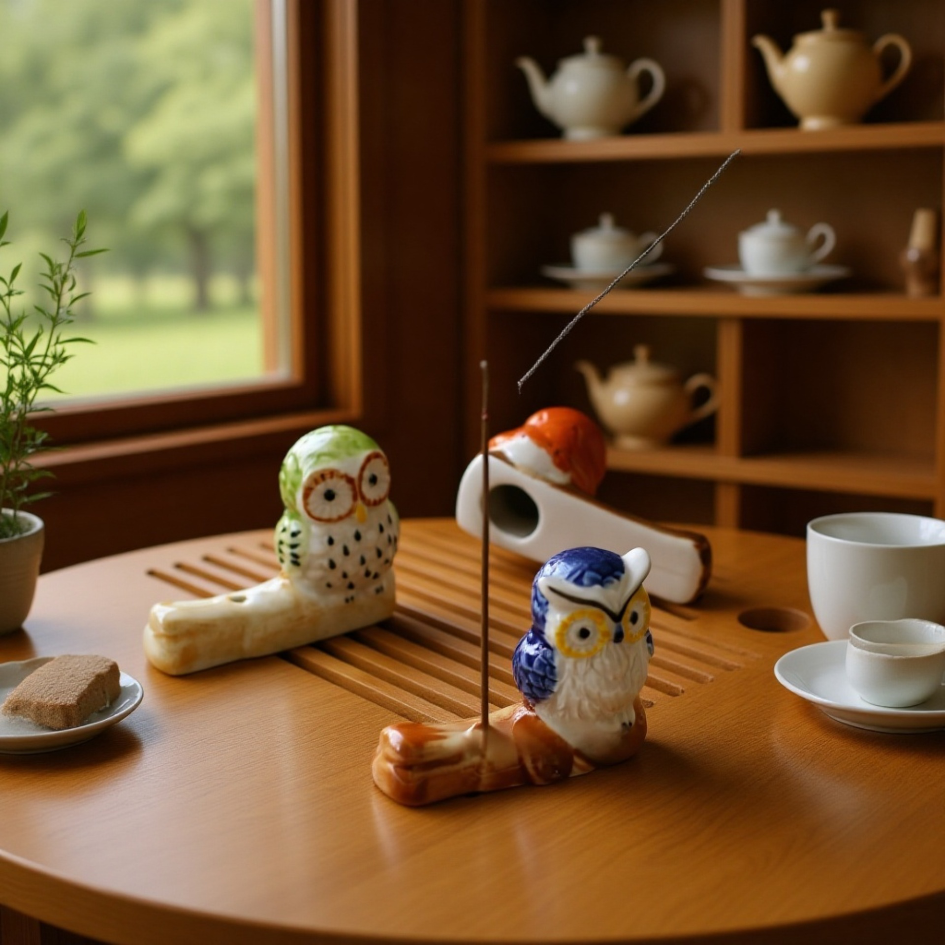 可愛いセラミック香炉のアップ写真