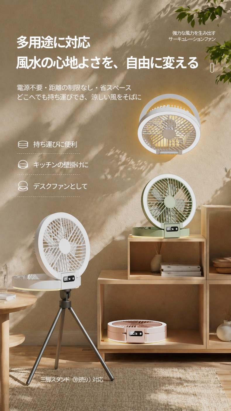 省エネ機能を強調したサーキュレーターのパネル