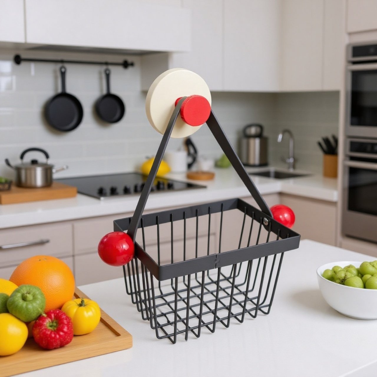 주방용 다기능 벽걸이 수납 바구니