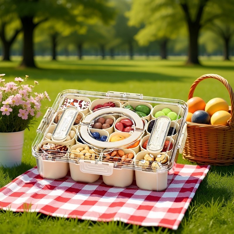 Picnic fruit box with knife and fork sealed fresh-keeping box