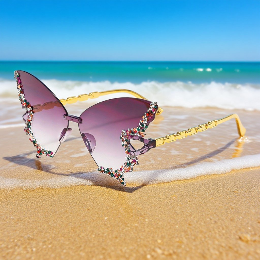 Gafas de sol de moda para mujer, diseño de mariposa