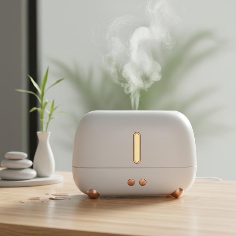 Humidificateur et diffuseur d'arômes à flamme colorée USB