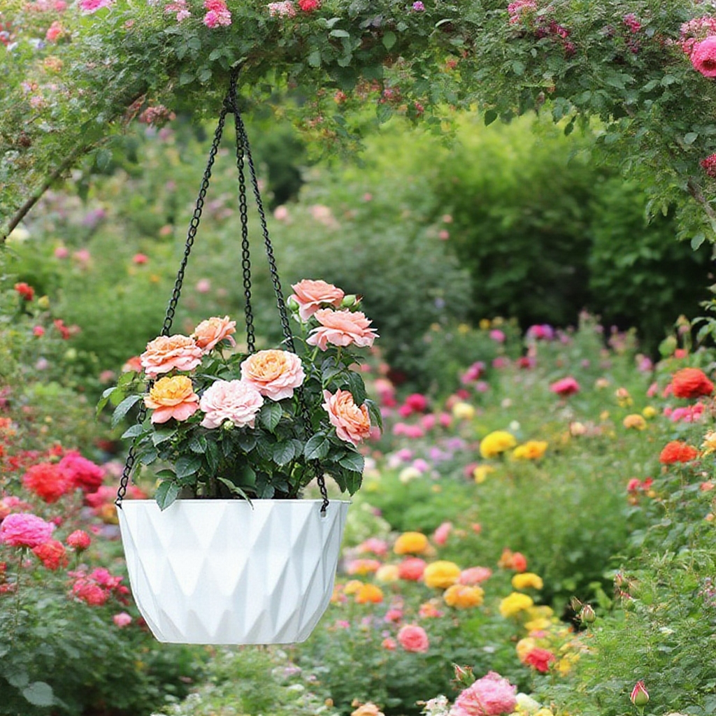 Automatic suction lazy hanging basket flower pot