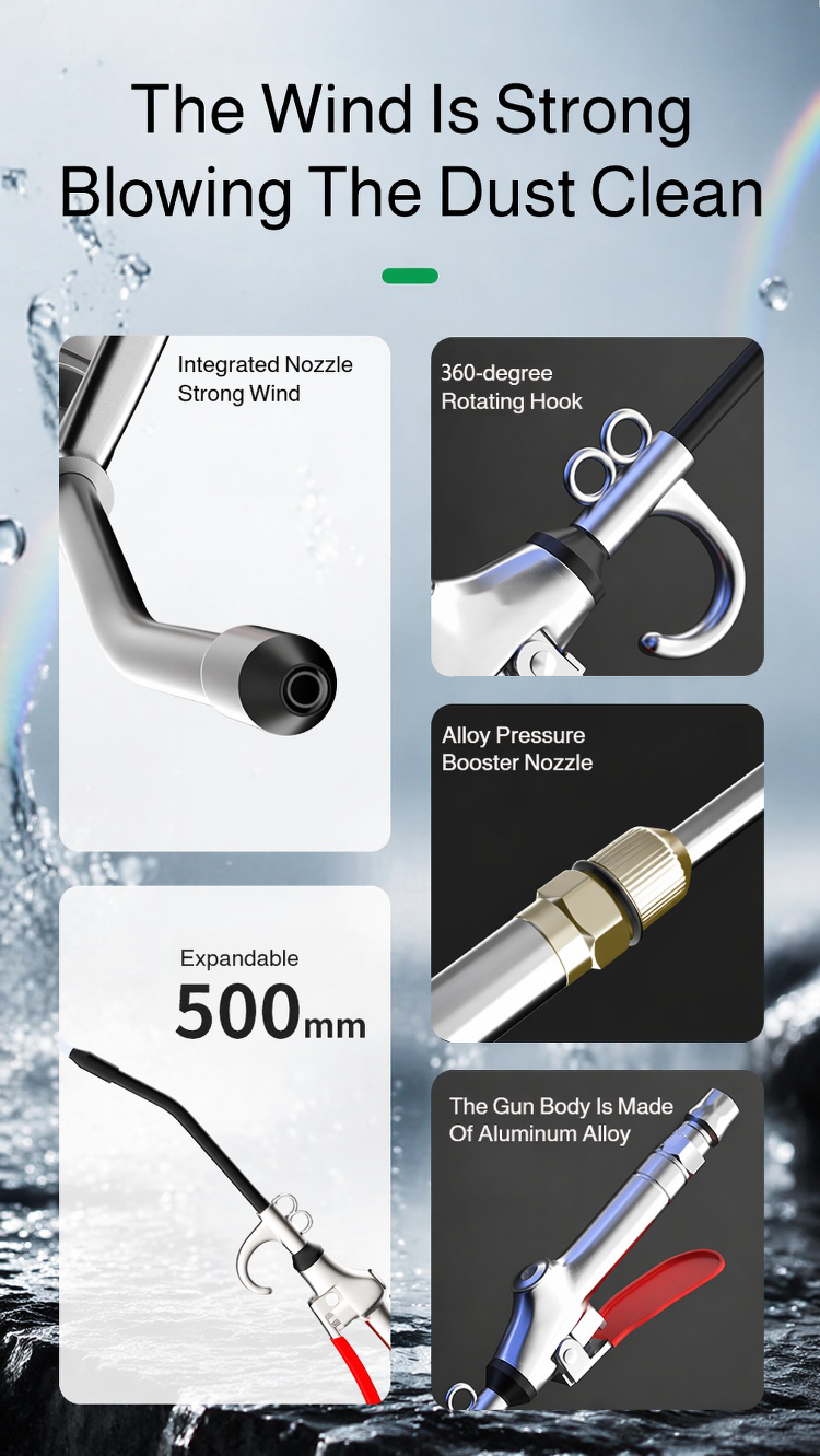 Heavy duty air blow gun for workshop use