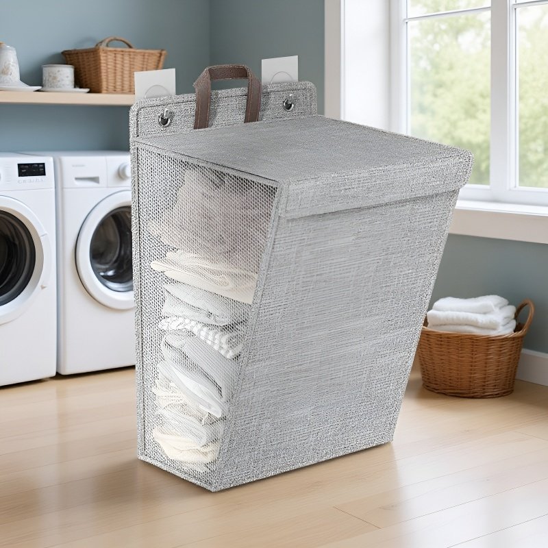 Canasta de almacenamiento de ropa de algodón y lino, multifuncional y plegable