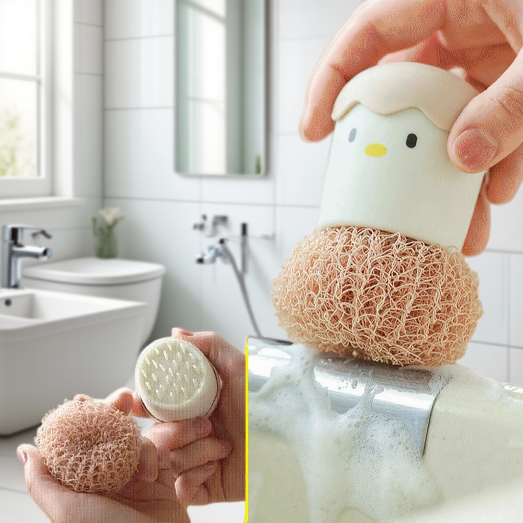 Huevito de Fibra de Pollo para Limpieza Creativa