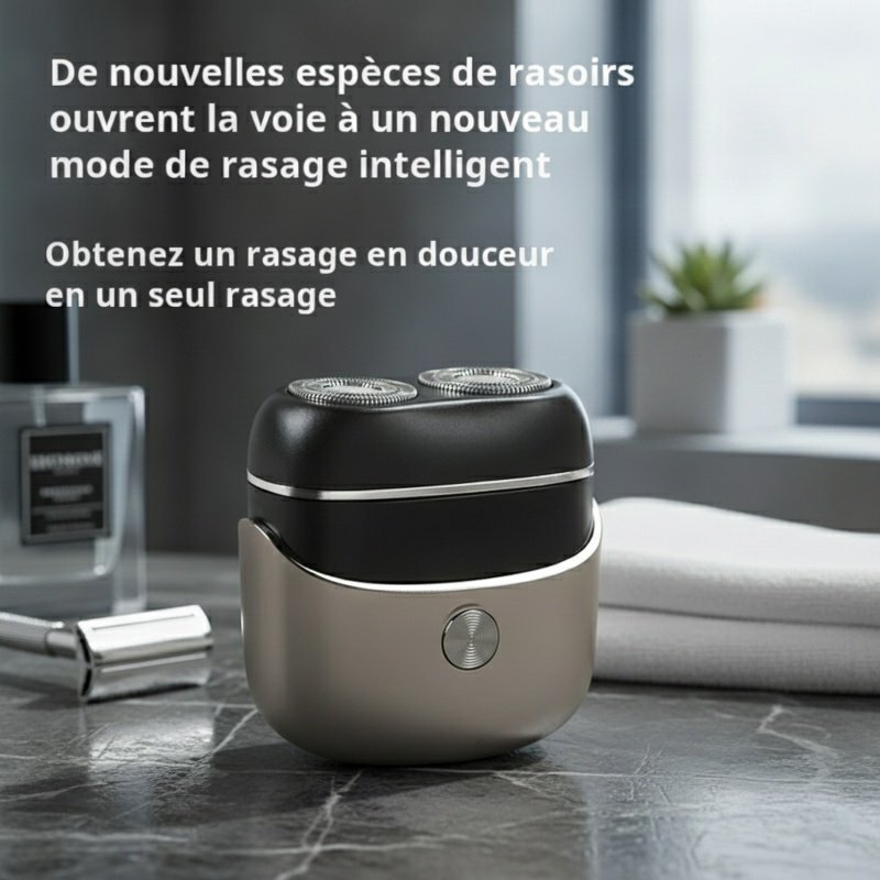 Mini rasoir à double tête portable pour hommes, rasoir à barbe rechargeable et lavable IPX7 pour tou