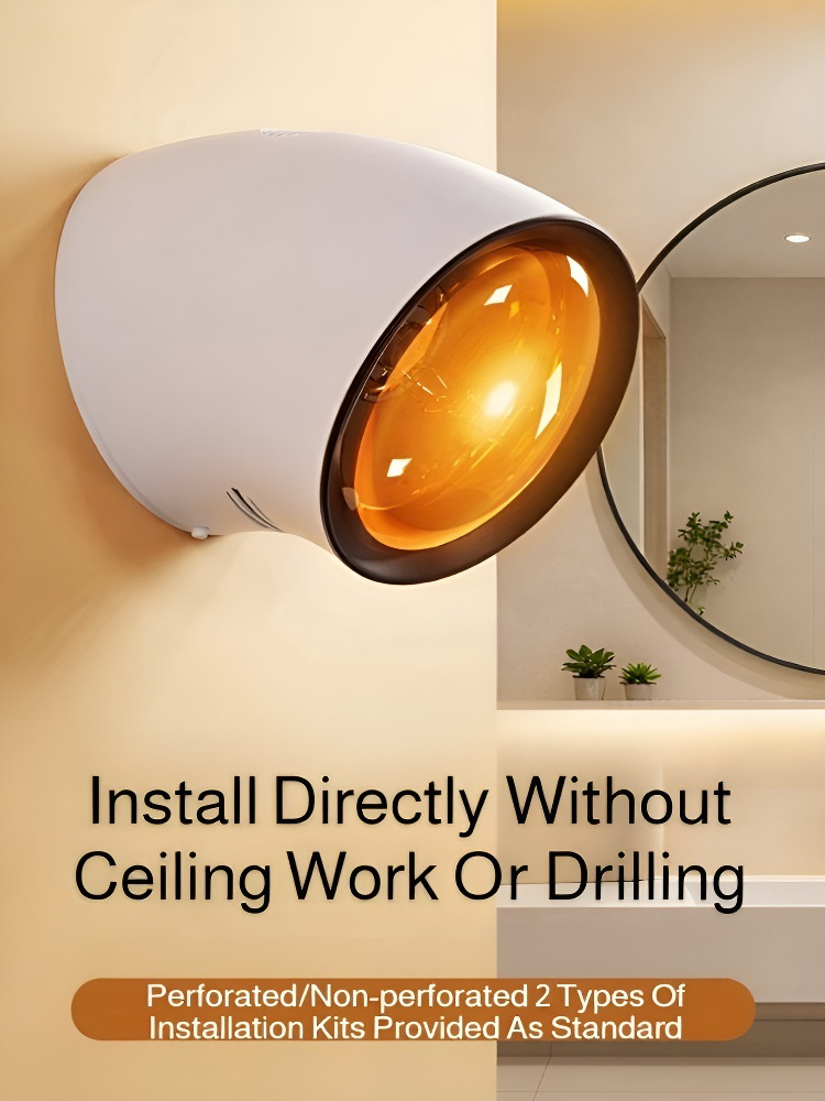 No-Drill Bathroom Heater Lamp