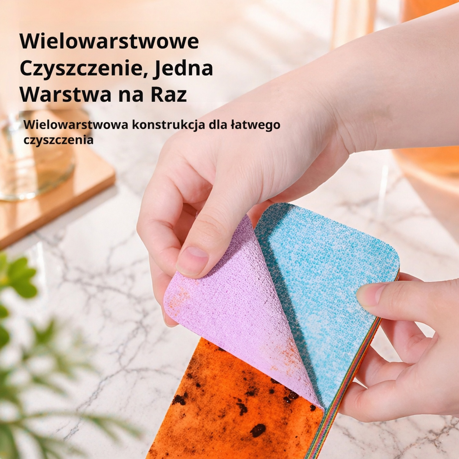 Gruba, uniwersalna ściereczka Rainbow do czyszczenia naczyń i sztućców
