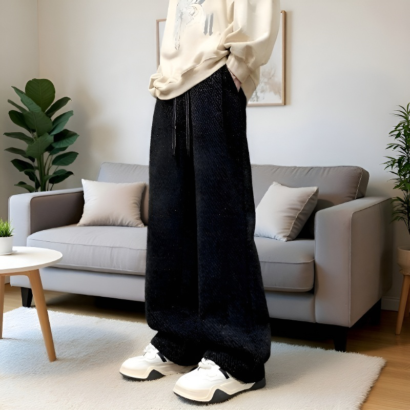 Pantalon homme confortable à jambes larges pour l'automne et l'hiver