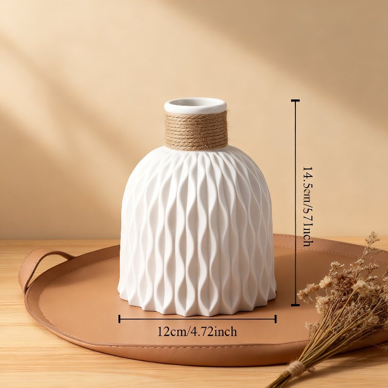 Pineapple Pattern Plastic Vase, Durable Decorative Ripple Vase