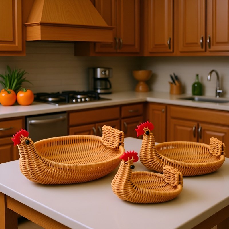 모조 라탄 과일 바구니