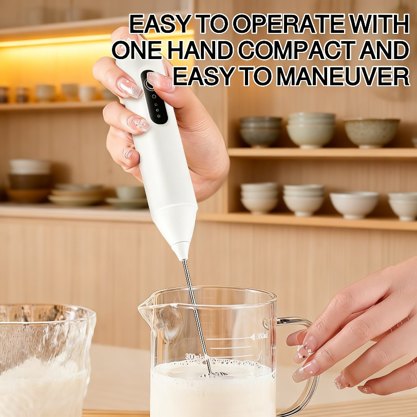 Wireless electric handheld milk frother