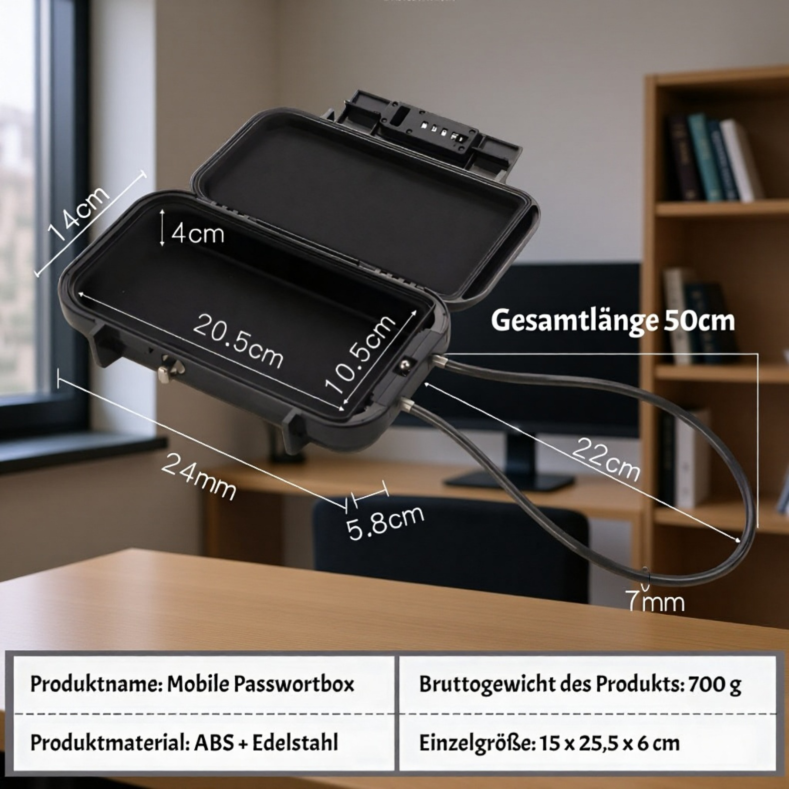 JMY wasserdichte Passwort-Schlüsselbox versiegelte Strandbox mobiler Safe