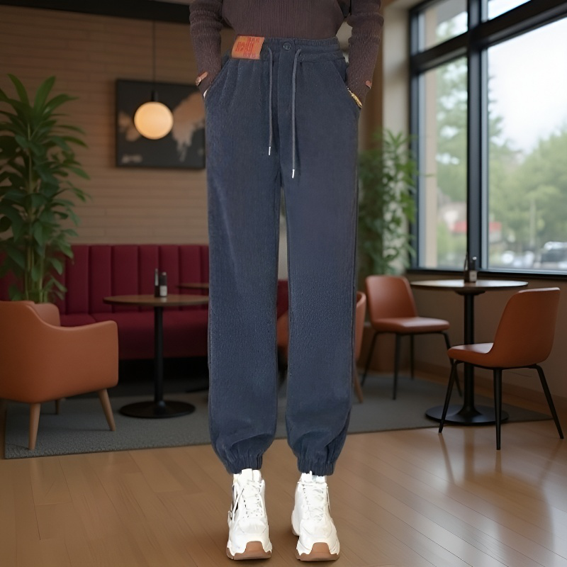 봄 하이웨스트 캐주얼 바지 캐주얼 여성 바지 세트 여성 일자 팬츠 배기 팬츠 코듀로이 팬츠 여성 바지