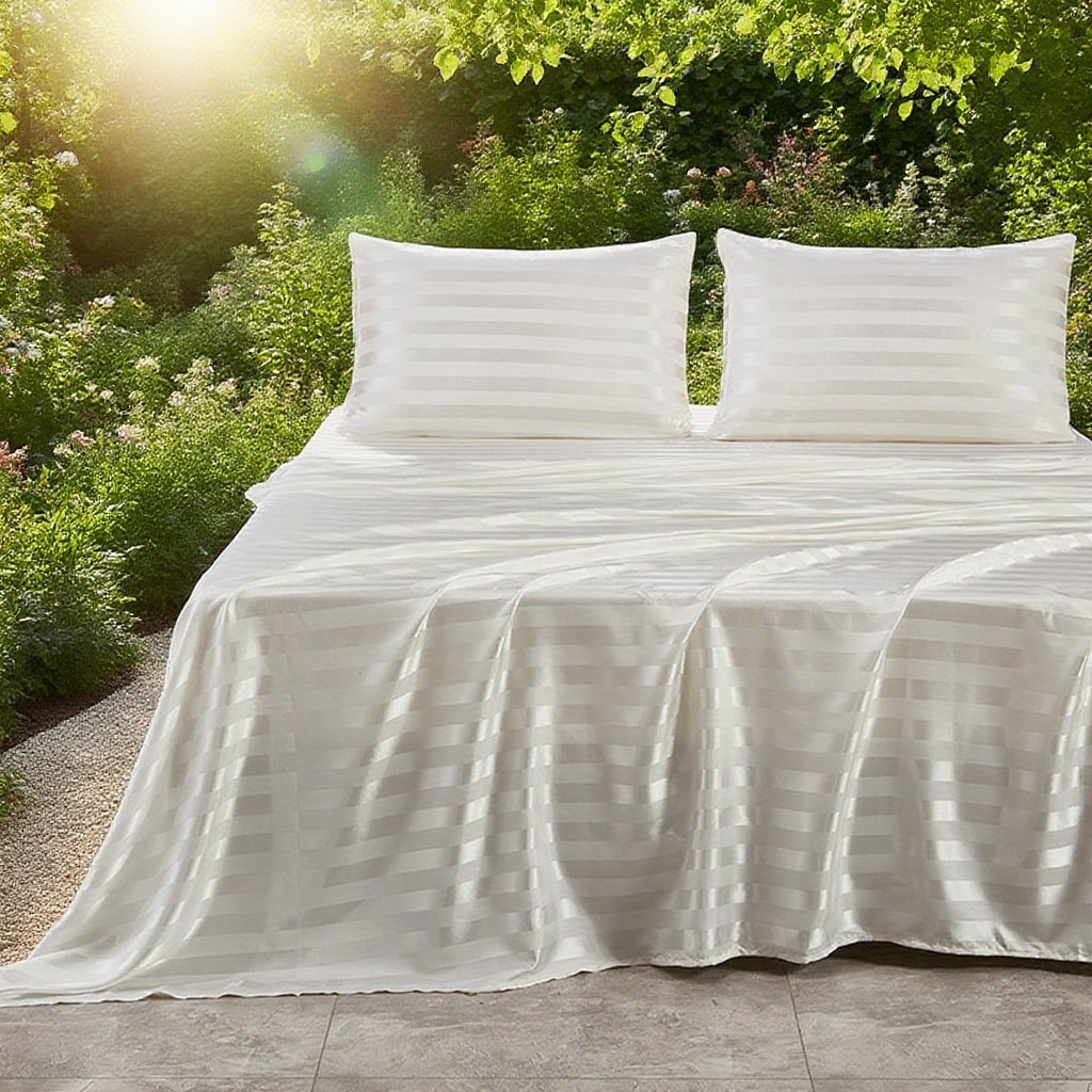 Imitation silk satin three-piece sheet set