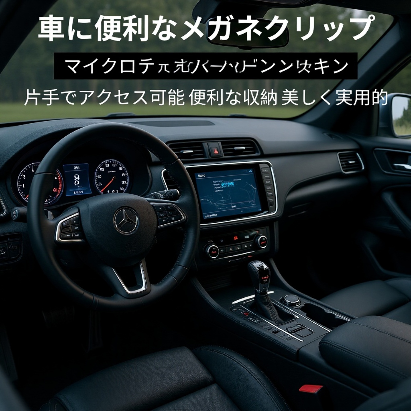 車載多機能カード・チケット収納クリップ　レザーサングラスホルダー