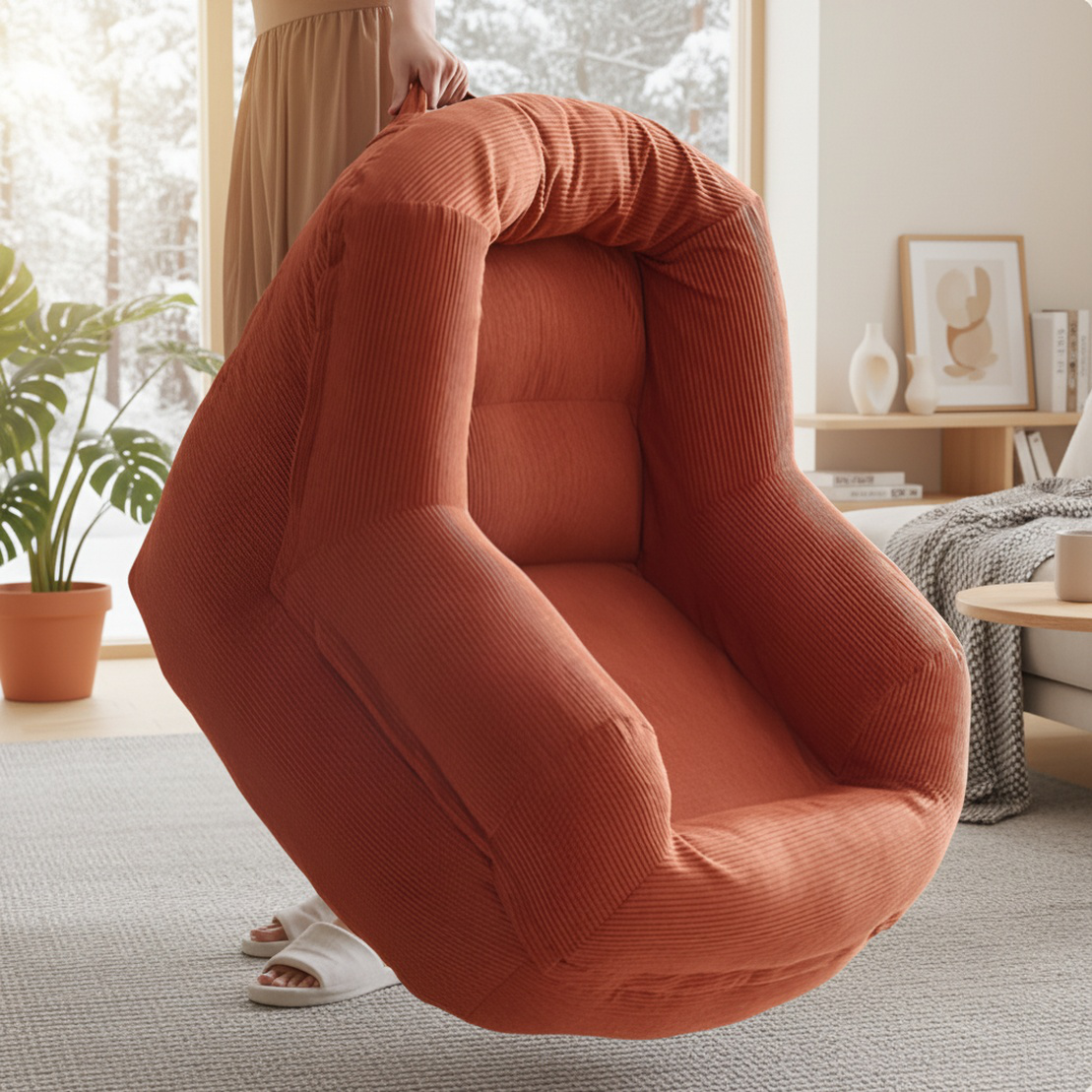 Tatami Relax-Sessel, Einzelner Sitzsack aus Stoff, geeignet für Schlafzimmer und Balkon