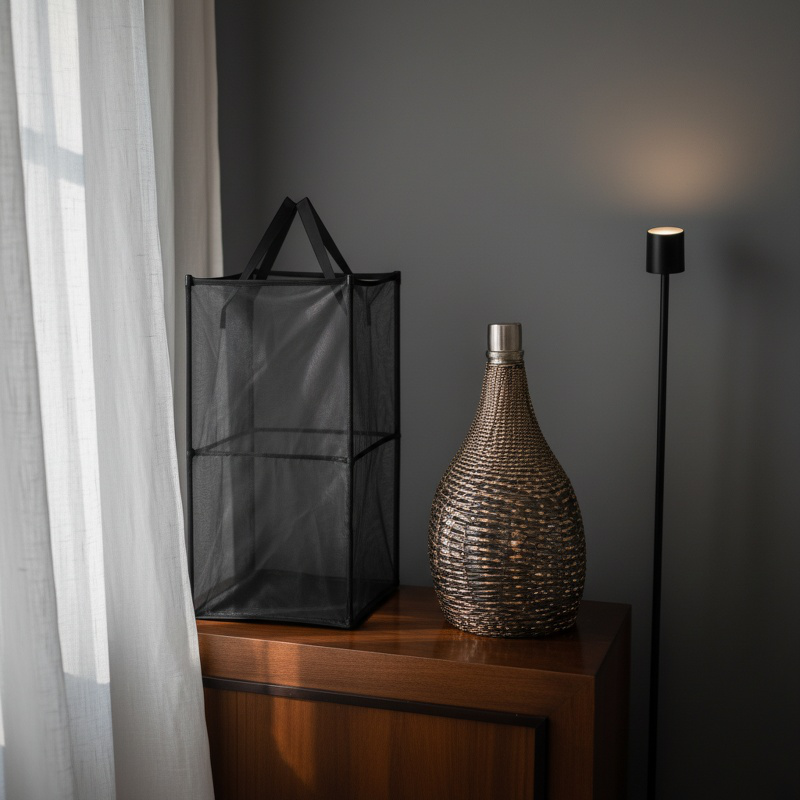 Large Foldable Mesh Laundry Hamper with Handles