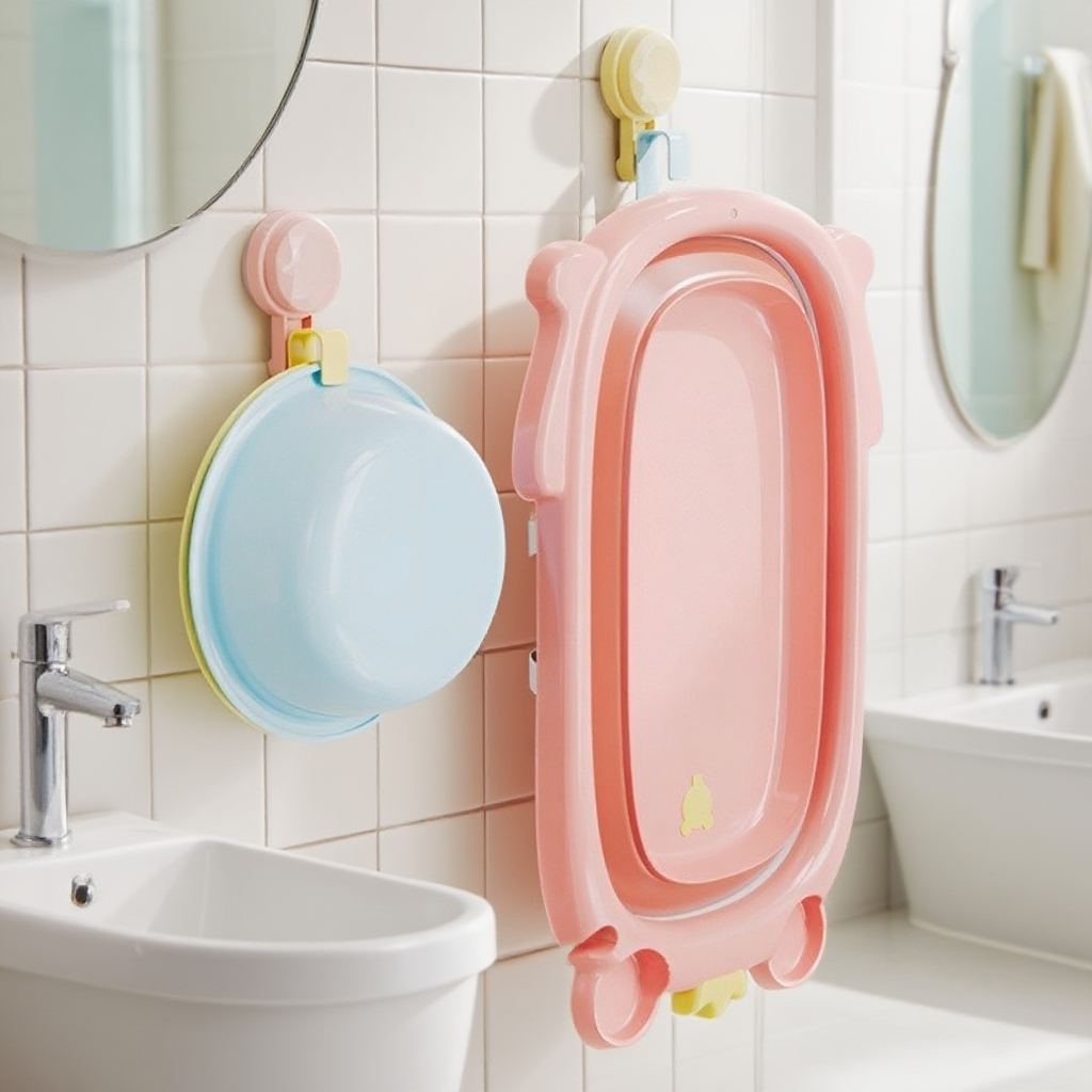 강력 흡착 대용량 세면대 수납 선반