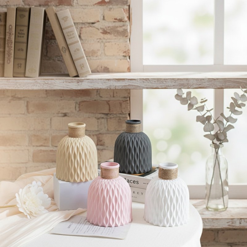 Vase en plastique motif ananas créatif pour décoration intérieure