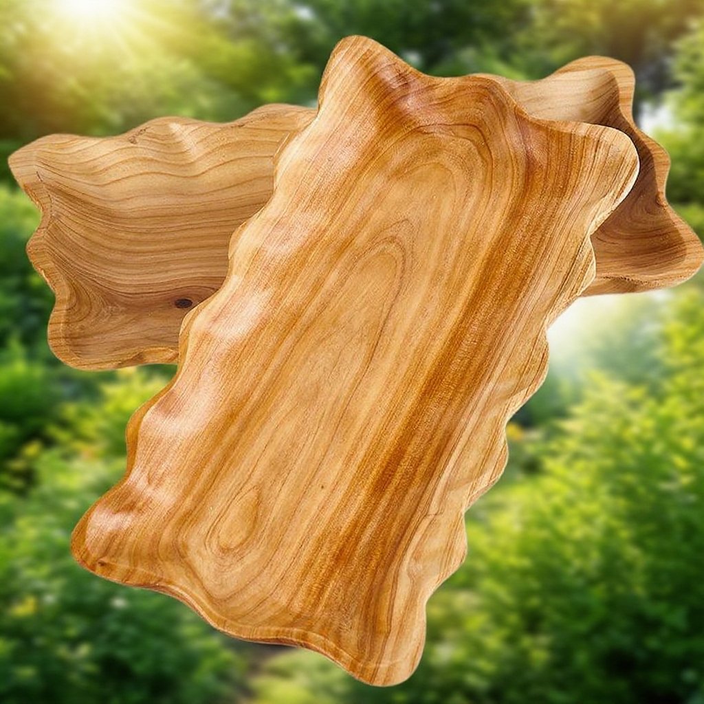 직사각형 나무 과일 쟁반