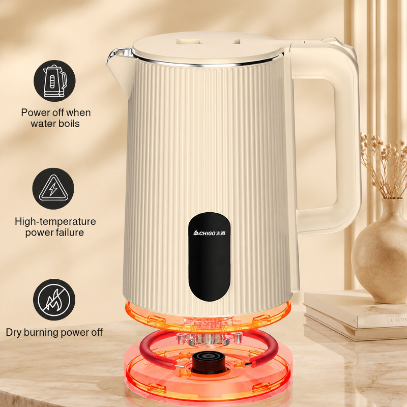 Household Large Capacity Stainless Steel Electric Kettle with Insulation and Auto Power Off