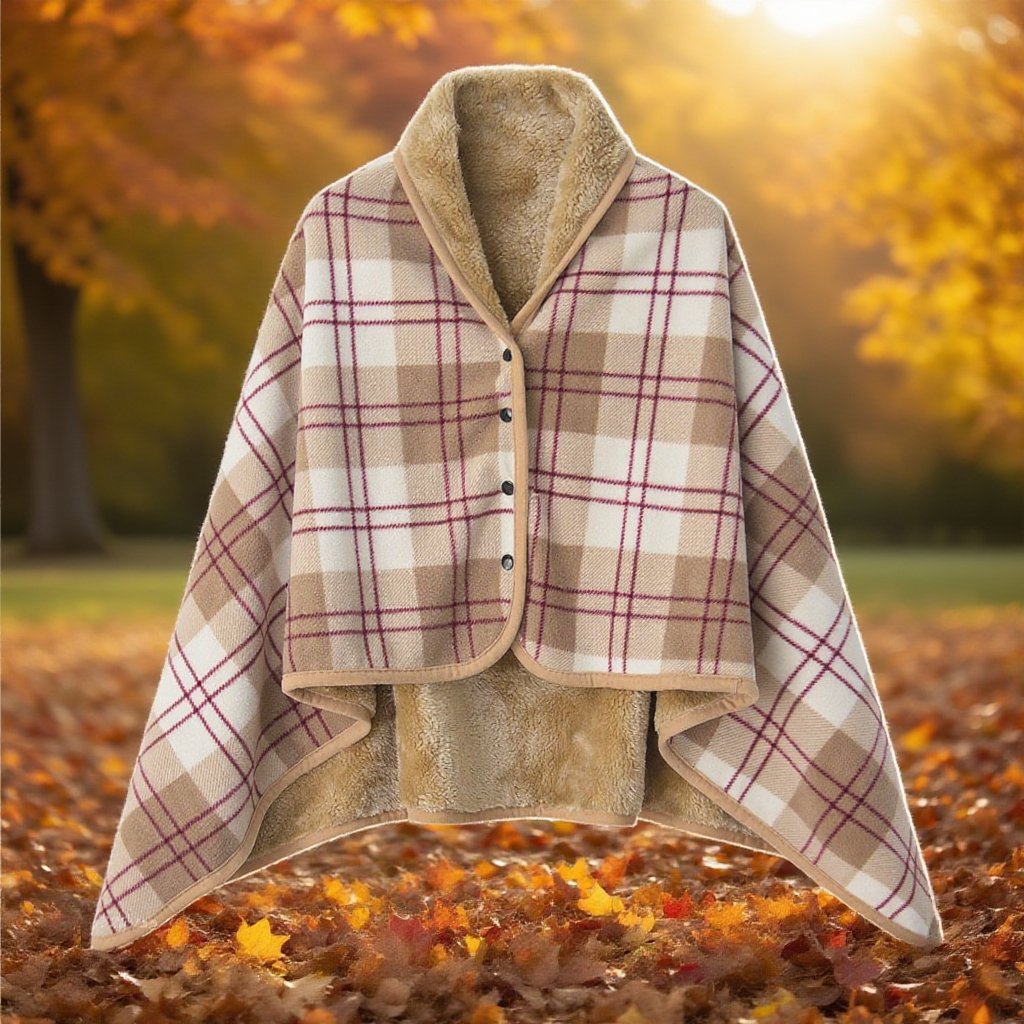 Thick, soft and warm women's shawl blanket