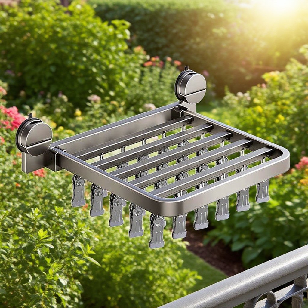 バルコニーの下着物干しラック