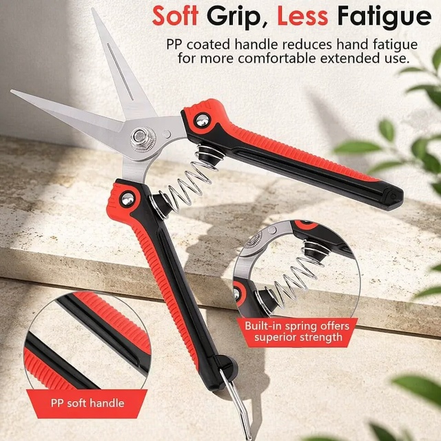 Pruning shears used in flower garden
