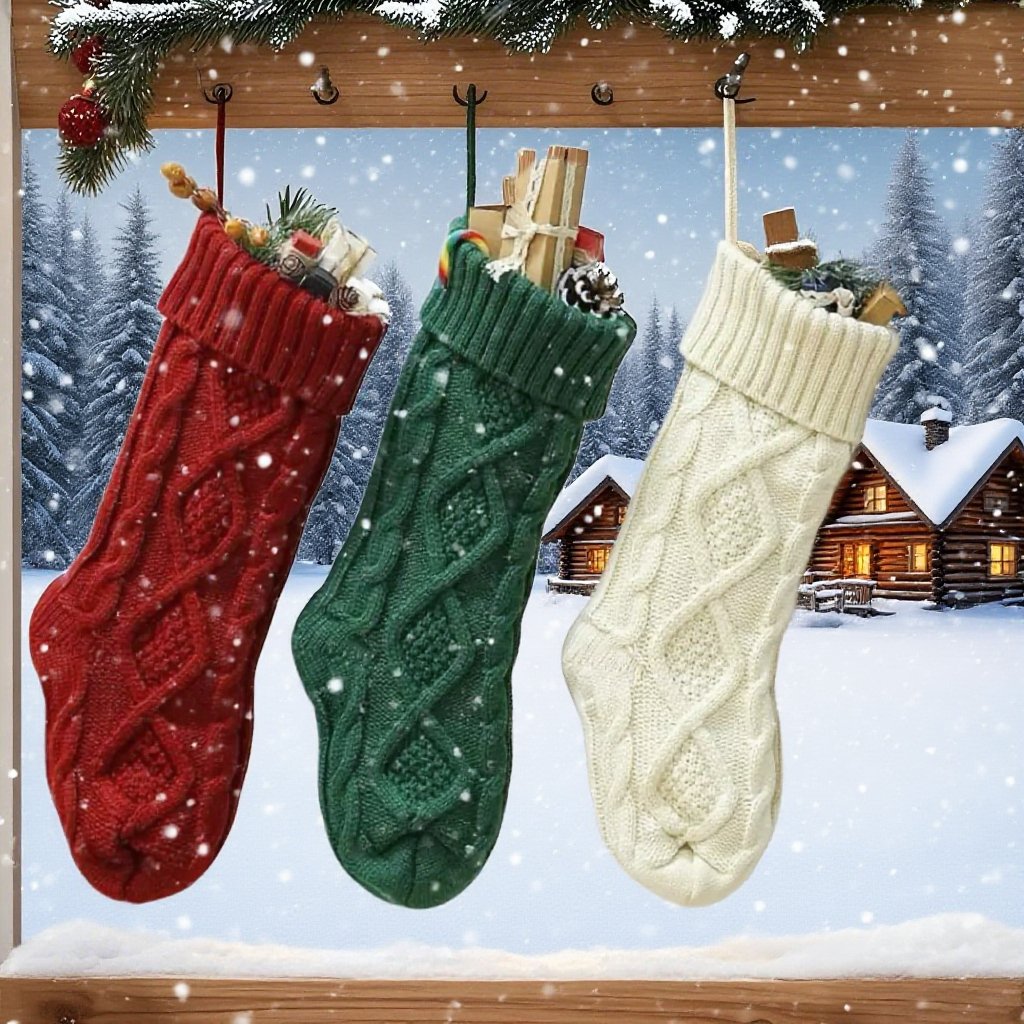 毛線聖誕長筒襪