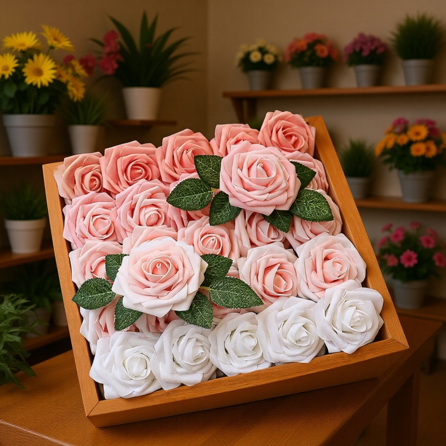 Ramo de 25 Rosas Artificiales Flores Falsas