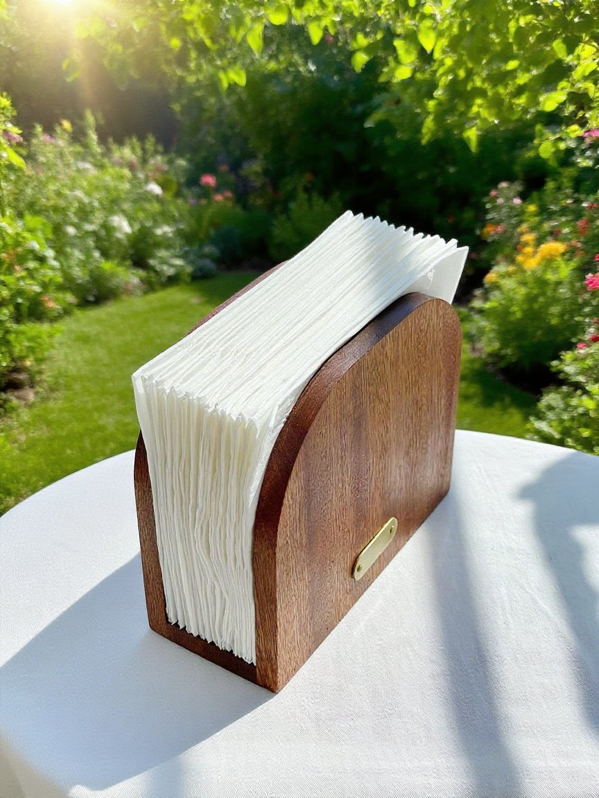 高質感實木餐巾紙收納架設計