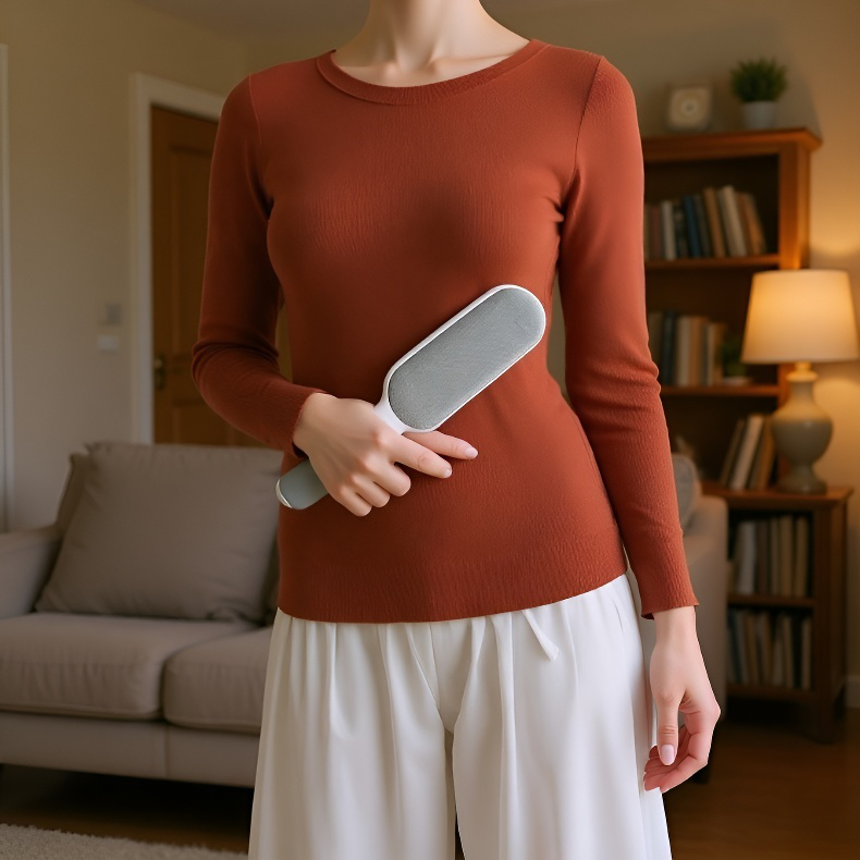 Utilisation facile du rouleau brosse sur chemise