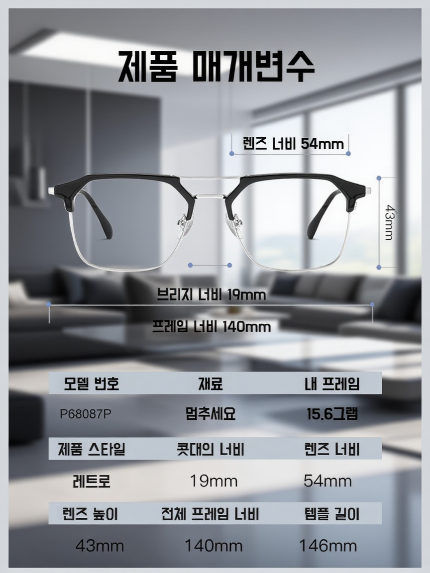  블루라이트 차단 초경량 근시 안경 스마트 줌