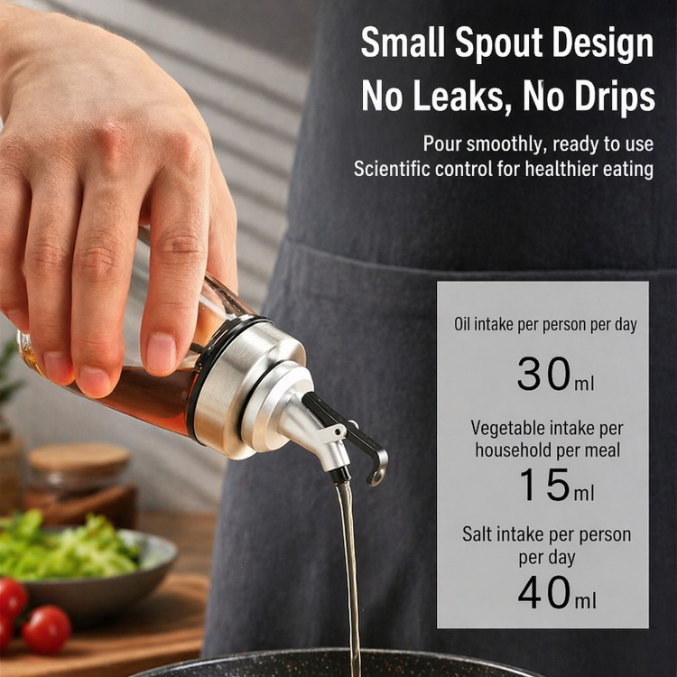 Easy-fill kitchen oil bottle for daily use
