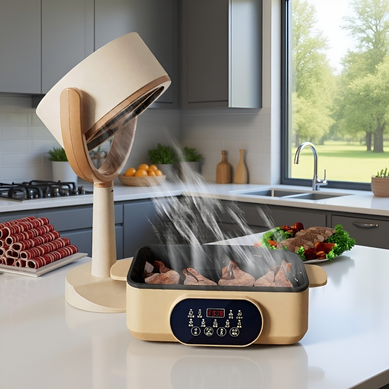 Household small desktop range hood mini portable desktop range hood high wind range hood