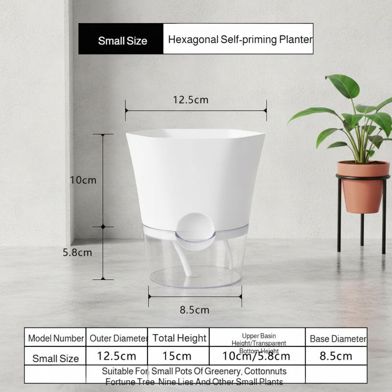 Lazy person's automatic water-absorbing flower pot, plastic resin, simple imitation ceramic, pothos 
