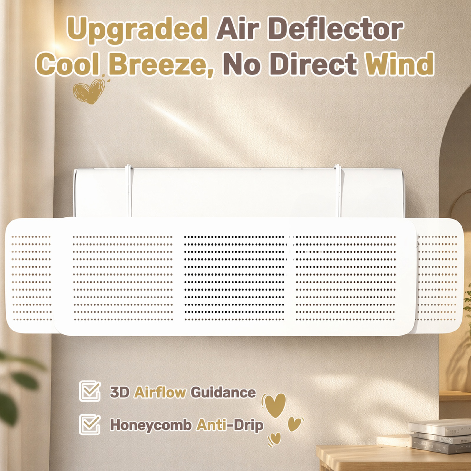 Adjustable air conditioner deflector for home use