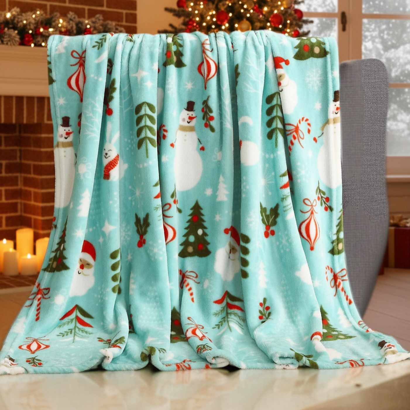 Sofa Flannel Cover Blanket Blanket Holiday Christmas Flannel Burgundy
