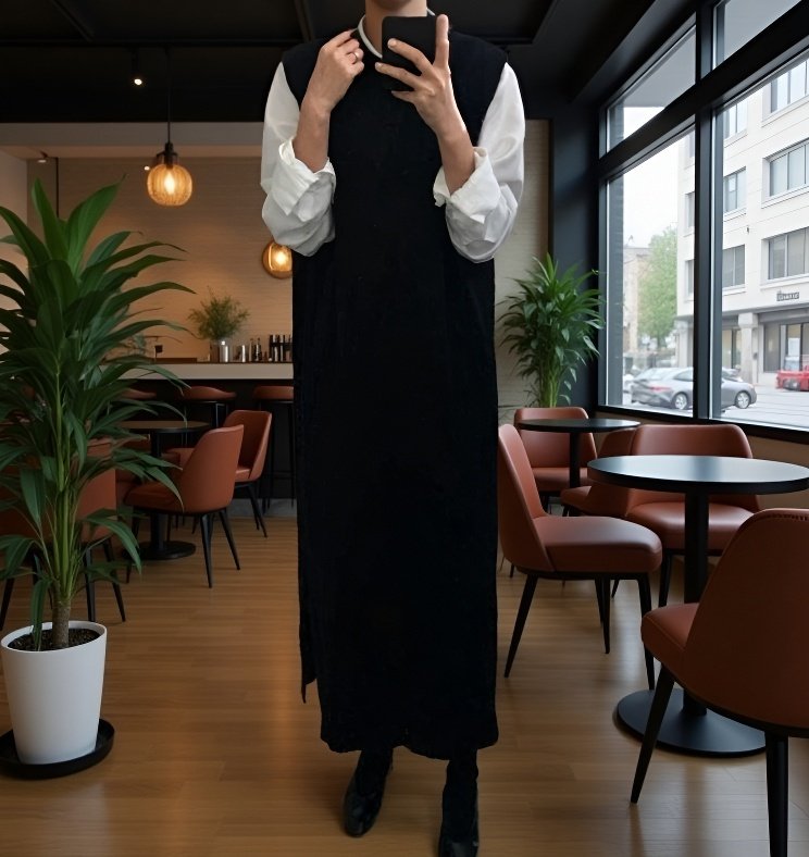 베스트 롱 니트 스커트 여성 카디건 원피스 니트 원피스