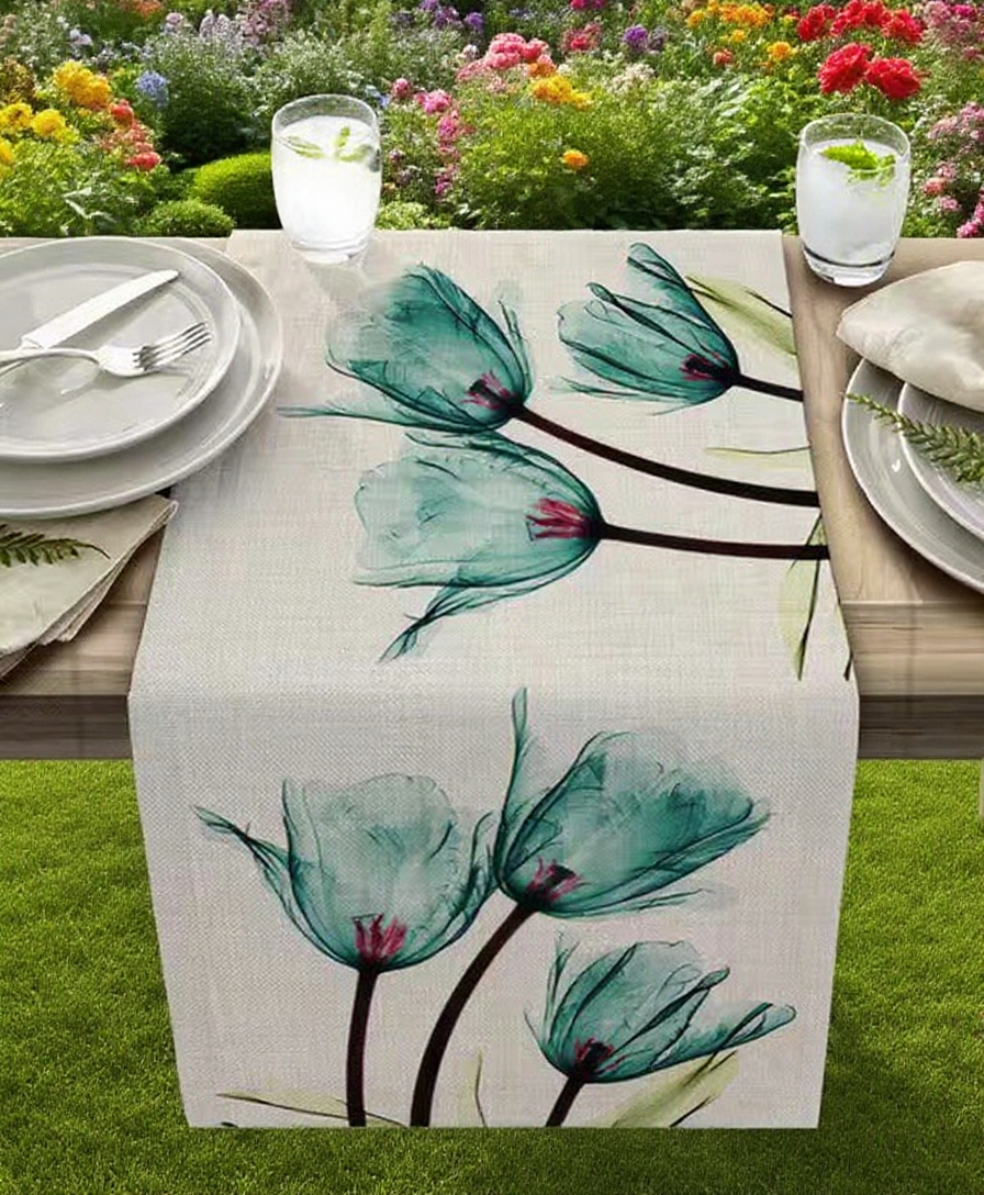 亜麻花テーブルフラッグ 食卓用イメージ